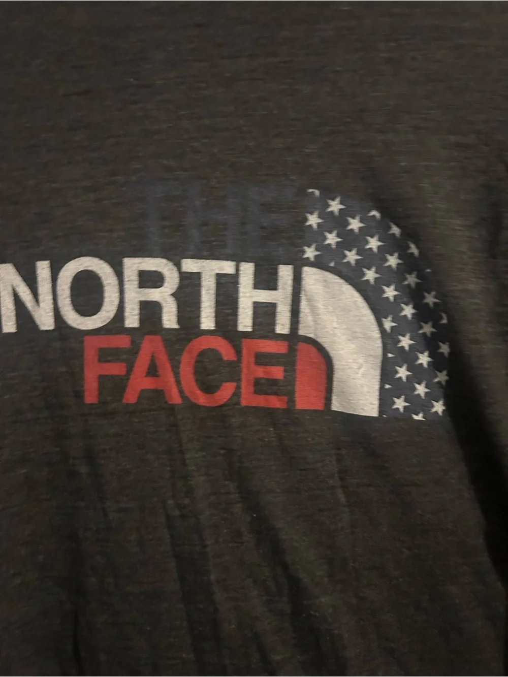 The North Face Men's Black Short Sleeve Logo Tee with Red & White Accents